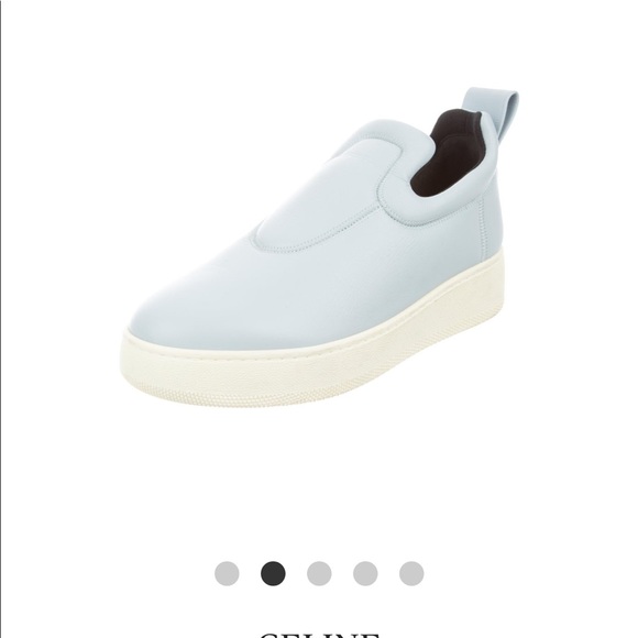 Celine Leather Sky Blue Slip-On Sneakers - Picture 8 of 8